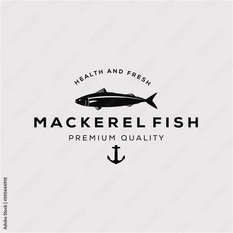 vintage silhouette mackerel fish logo illustration Stock Vector | Adobe ...