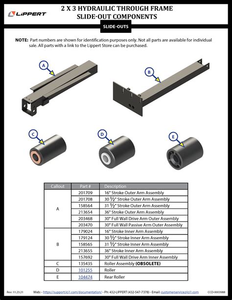 2 x 3 Hydraulic Slide System | Lippert Customer Care Center