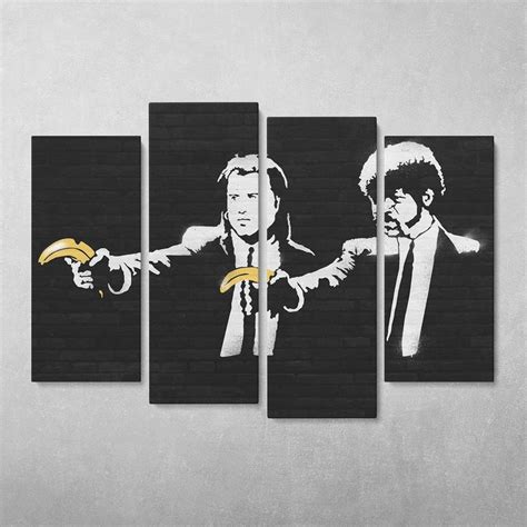 Banksy Pulp Fiction Graffiti Street Art Pop Art Urban Wall Art | Urban wall art, Banksy pulp ...