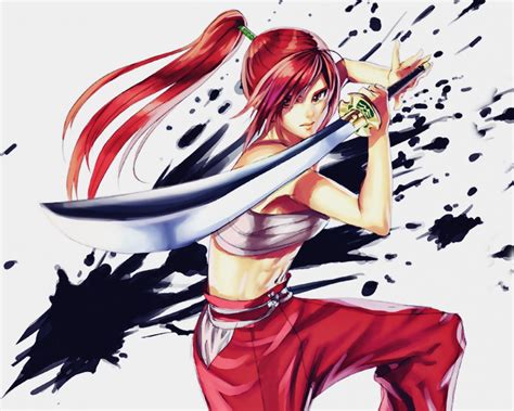 Wallpaper Erza Scarlet, Fairy Tail, Anime Girl, Sword - Erza Fairy Tail Hd (#568496) - HD ...