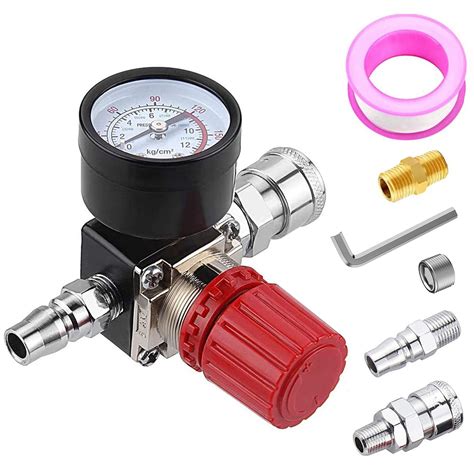 Buy Preciva Air Compressor Pressure Regulator with Dial Gauge, 0-175 PSI Air Gauge for Air ...