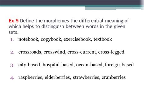 Morphemes. The Structure of the English Word Lecture