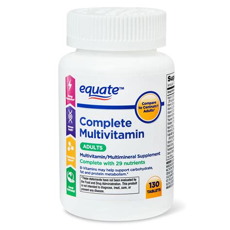 Equate Multivitamin Supplements, 1 Tablet, 130 Ct - Walmart.com - Walmart.com