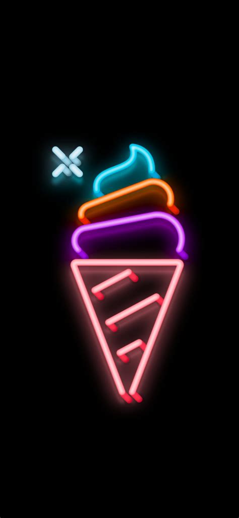 Neon ice cream - [1440x3120] : Amoledbackgrounds