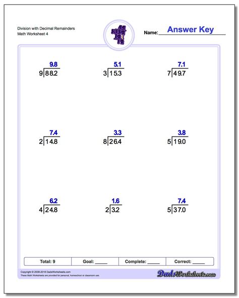 Dividing Decimals By Decimals Worksheets Printable - Lexia's Blog