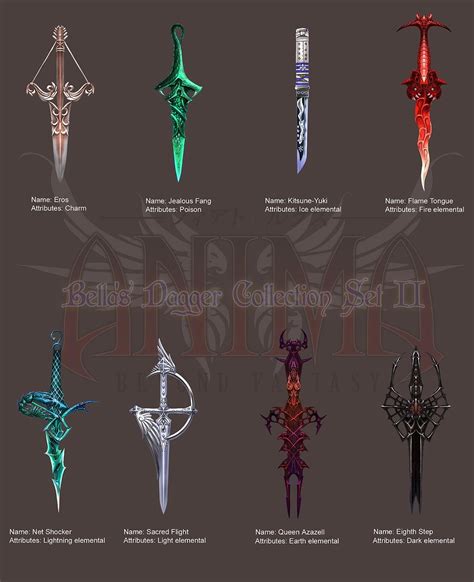 Bella's dagger collection set II, sword, weapon, fantasy art, fantasy ...