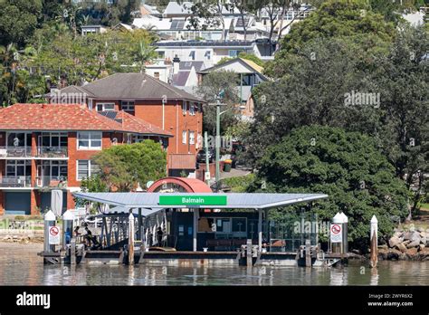 Balmain ferry wharf on Balmain Peninsula, also known as Thames Street ferry wharf, Sydney ...