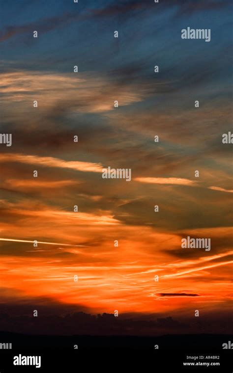 Sunset over southern England. UK. Rich colours. Aerial view coming in to land Stock Photo - Alamy