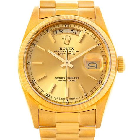 Rolex President Mens 18k Yellow Gold Watch 18038 | SwissWatchExpo