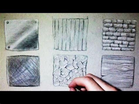 Drawing Time Lapse: 6 different textures (Wood, metal, stone...) - YouTube