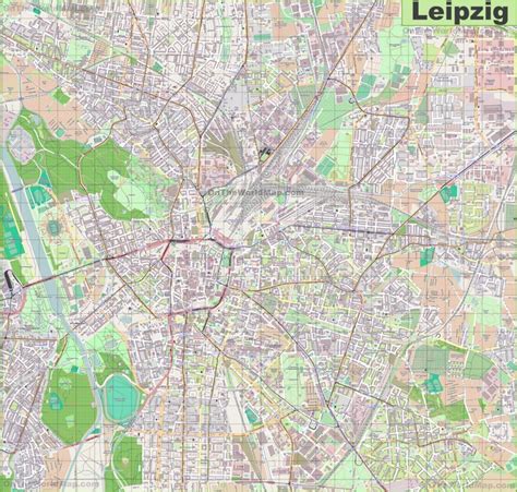 Large detailed map of Leipzig - Ontheworldmap.com