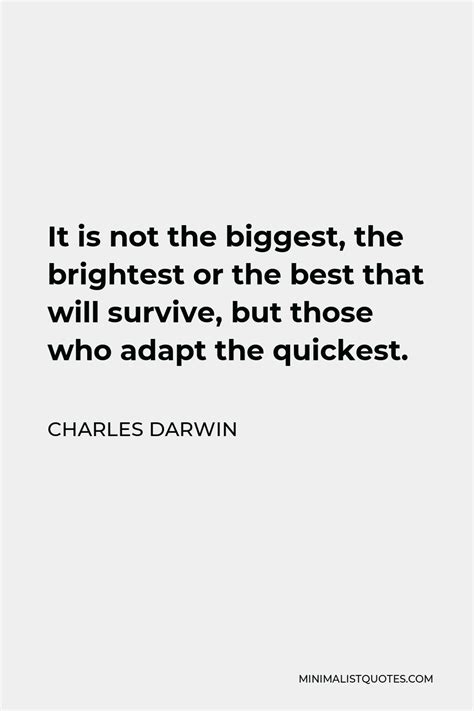 Charles Darwin Quote: It is not the biggest, the brightest or the best ...
