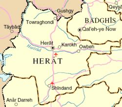 Detail map of Herat province | Herat, Detailed map, Map