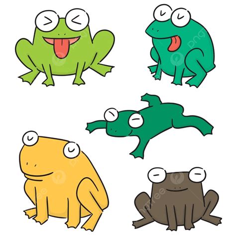 Set Of Frog Mascot Hand Drawn Ecosystem Vector, Mascot, Hand Drawn, Ecosystem PNG and Vector ...