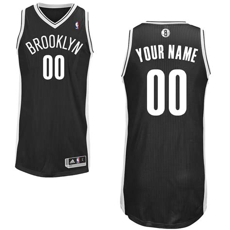 adidas Brooklyn Nets Black Custom Authentic Road Jersey