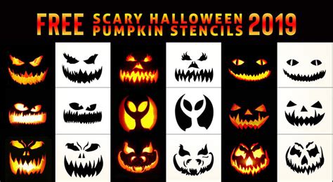 10 Free Halloween Scary Pumpkin Carving Patterns And Stencils Halloween ...