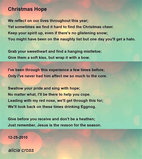 Christmas Poems About Hope