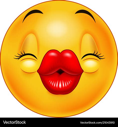 Cute kissing emoticon Royalty Free Vector Image