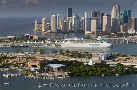 Aerial View Port of Miami and Miami Skyline by Michael Pancier ...