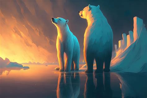 Premium Photo | Ai-generated illustration of polar bears in their natural ice habitat.