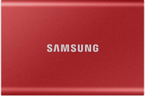 Samsung T7 Portable SSD - 500 GB - USB 3.2 Gen.2 External SSD - Metallic Red (MU-PC500R/WW ...