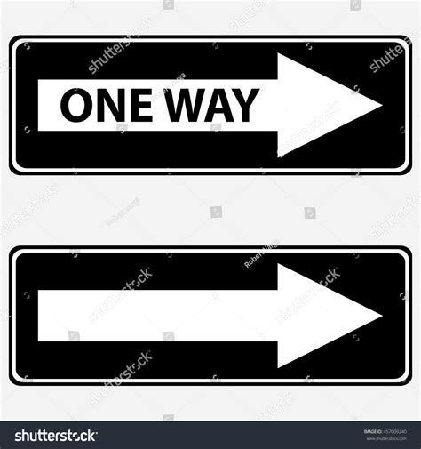 Black One Way Sign Stock Vector (Royalty Free) 457009240 | Shutterstock