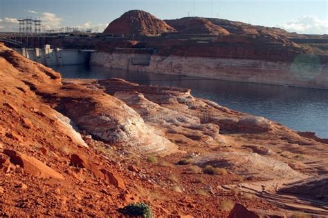 Lake powell dam stock image. Image of water, arizona, page - 7397287