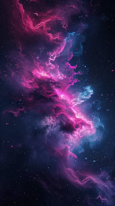 pink and blue nebula wallpaper, space art, abstract galaxy background, colorful cosmic illustration