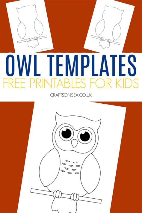 FREE Owl Template (Printable PDF) - Crafts on Sea