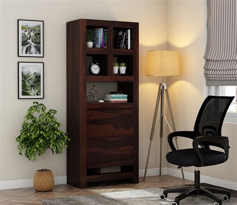 Buy Citrina Study Table with Storage Cabinet and Shelves (Walnut Finish) Online in India at Best ...