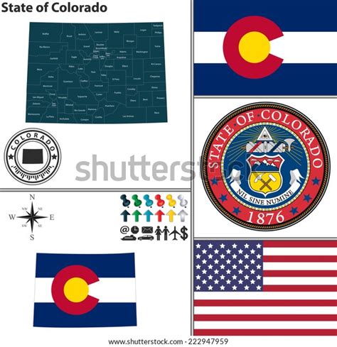 Vector Set Colorado State Seal Flag Stock Vector (Royalty Free ...