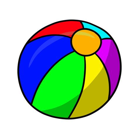 Bright round ball for children games, circus ball, vector illustration in cartoon style on a ...