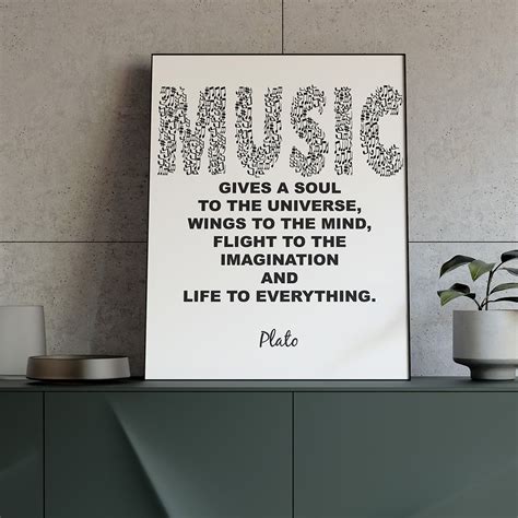 Music Quote Print, Music Quote Wall Art, Music Gift, Music Plato Music Quote, Music Poster ...