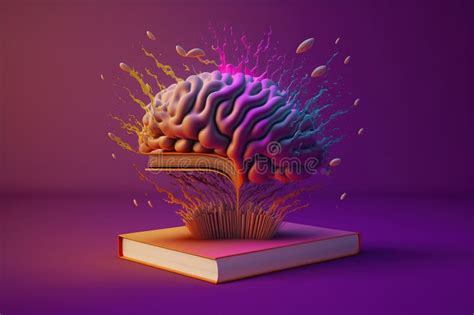 Open Book Glowing Brain Knowledge Stock Illustrations – 77 Open Book ...