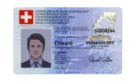Switzerland ID Card PSD Template - PSDLEGIT
