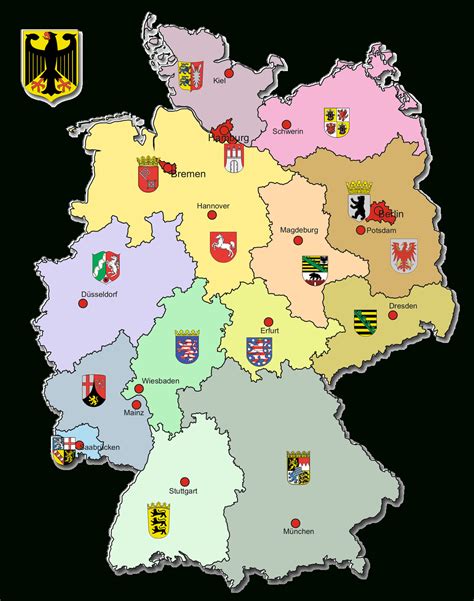 Bundesländer Und Hauptstädte - Geographie Deutschlands über Bundesländer Deutschland Mit ...