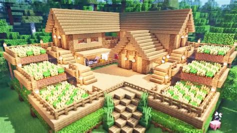 minecraft How To Build a Large Oak Wood Survival Starter House - YouTube