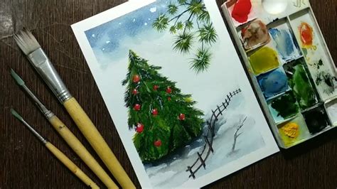 Christmas Card Tutorial For Beginner How To Paint A Watercolour | My XXX Hot Girl