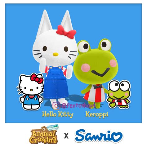 I Turned Hello Kitty and Keroppi into Animal Crossing villagers! [OC] : sanrio