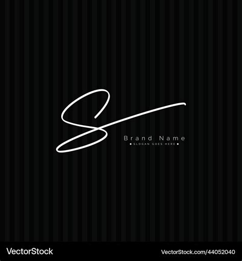 S letter signature logo - initial alphabet for Vector Image