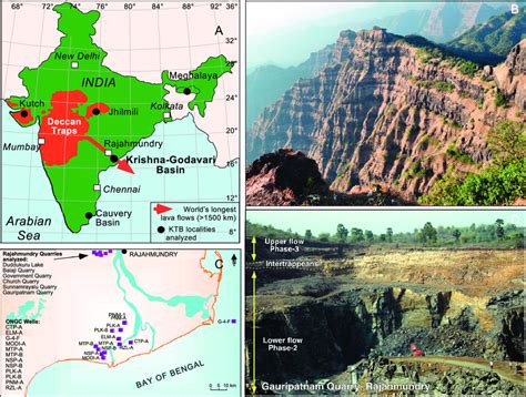 (A) Map of India with current distribution of Deccan Traps, including ...