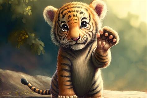 Cute Baby Cartoon Tiger