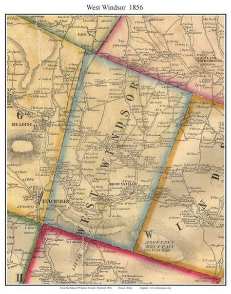 West Windsor, Vermont 1856 Old Town Map Custom Print - Windsor Co. - OLD MAPS