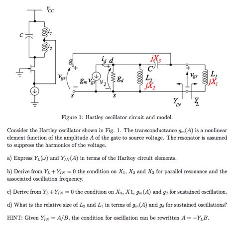 Consider the Hartley oscillator shown in Fig. 1. The | Chegg.com