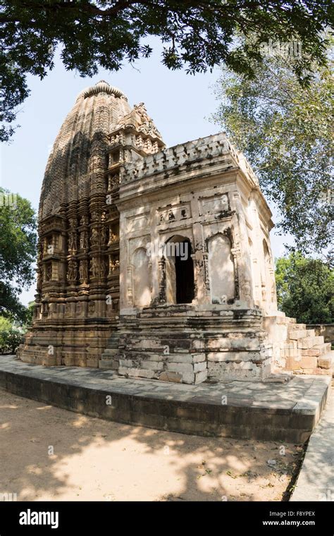 The UNESCO recognised temples in Khajuraho, Madhya Pradesh, India Stock ...