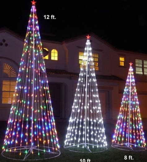 120″ Prelit Artificial Christmas LED Outdoor Cone Tree | Diy christmas decorations easy ...