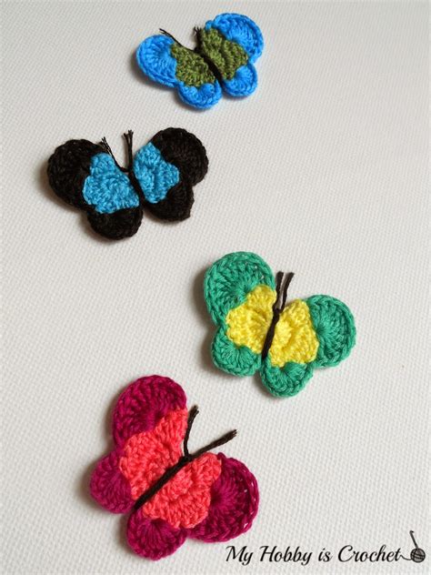 My Hobby Is Crochet: Crochet Butterfly Applique - Free Crochet Pattern Review