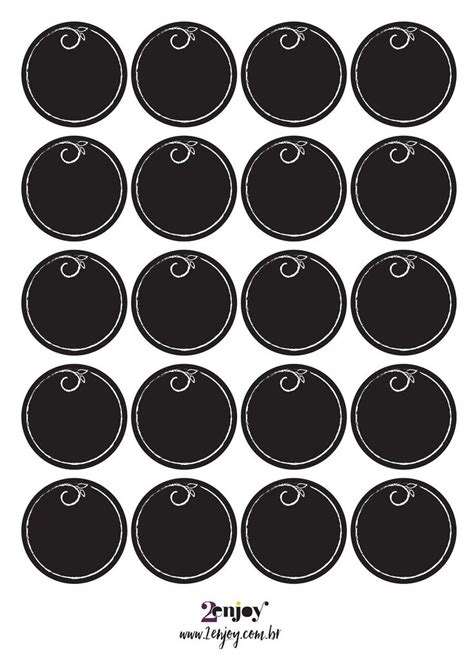 black and white circle labels with the word's name on them, all in different sizes