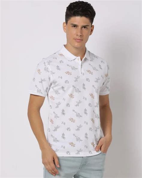 Buy Floral Print Slim Fit Polo T-Shirt Online at Best Prices in India ...