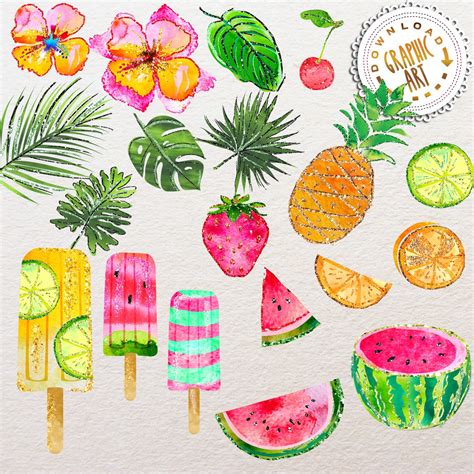 Summer party Clip Art (111570) | Illustrations | Design Bundles